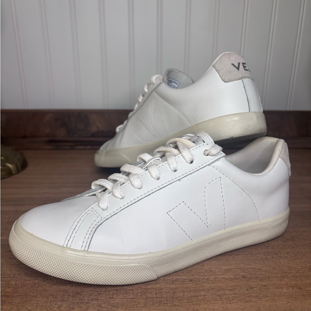 Veja Esplar White Leather Sneakers Sz 6